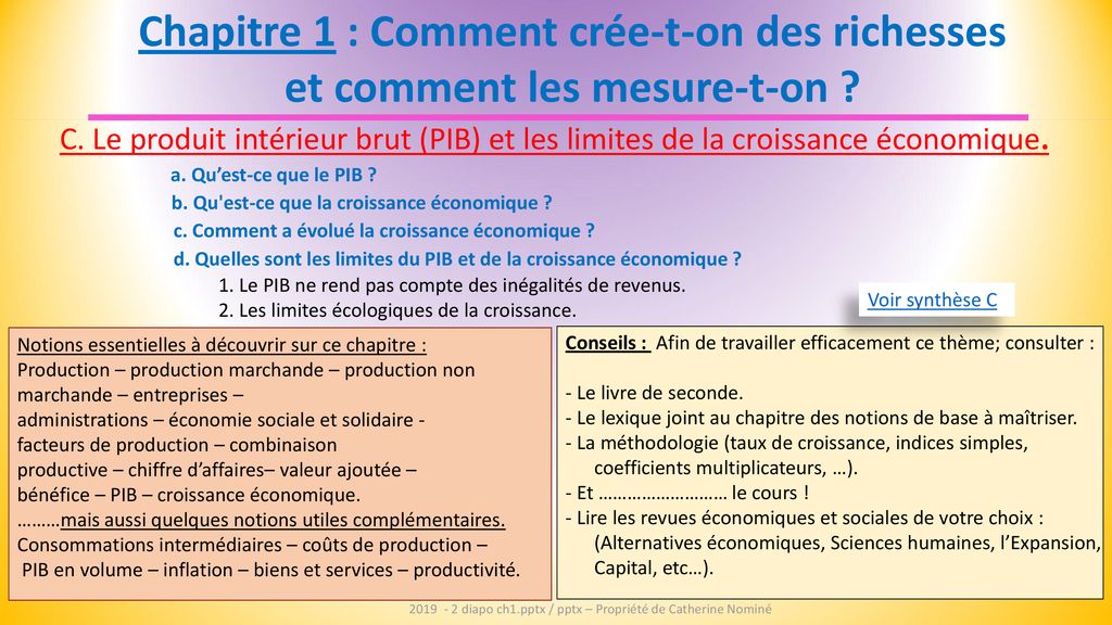 Chapitre 1 Comment crée t on des richesses ppt télécharger